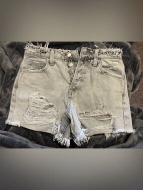 Gray jean shorts women